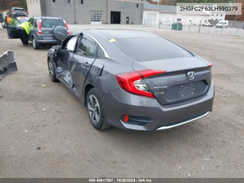 2020 Honda Civic Lx VIN: 2HGFC2F63LH590379 Lot: 40617567