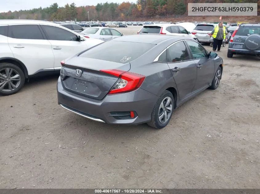 2020 Honda Civic Lx VIN: 2HGFC2F63LH590379 Lot: 40617567