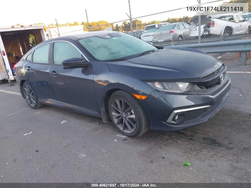 2020 Honda Civic Ex-L VIN: 19XFC1F74LE211418 Lot: 40621687