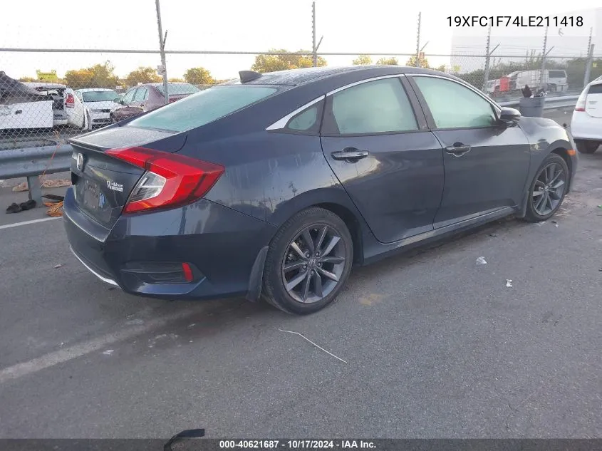 2020 Honda Civic Ex-L VIN: 19XFC1F74LE211418 Lot: 40621687