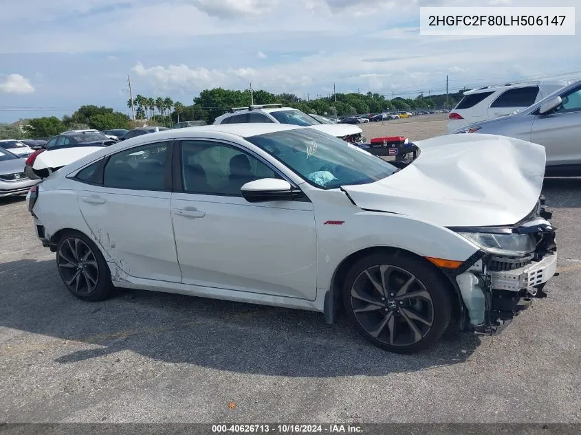 2020 Honda Civic Sport VIN: 2HGFC2F80LH506147 Lot: 40626713