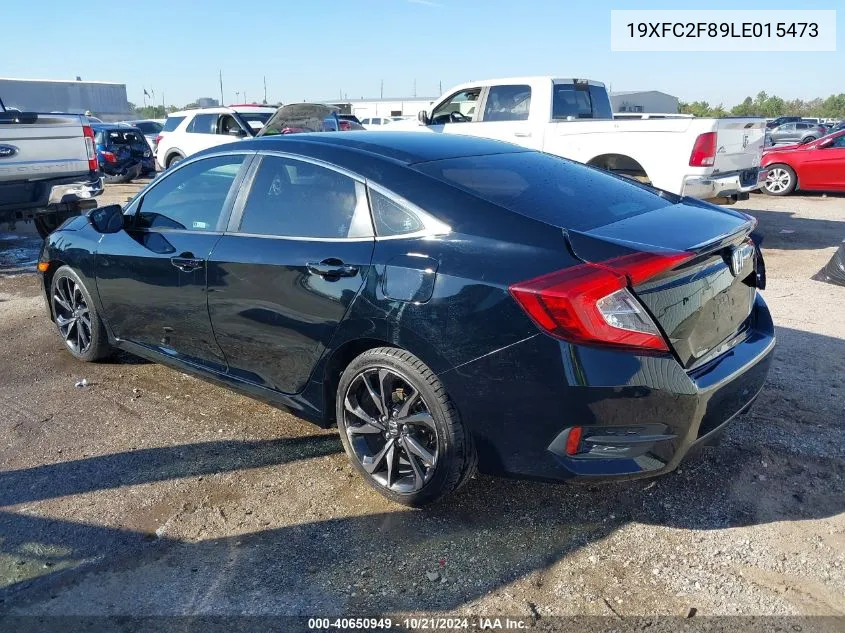 2020 Honda Civic Sport VIN: 19XFC2F89LE015473 Lot: 40650949