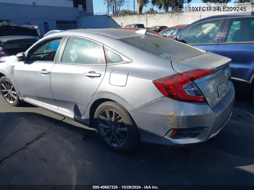 2020 Honda Civic Ex VIN: 19XFC1F34LE209245 Lot: 40667328