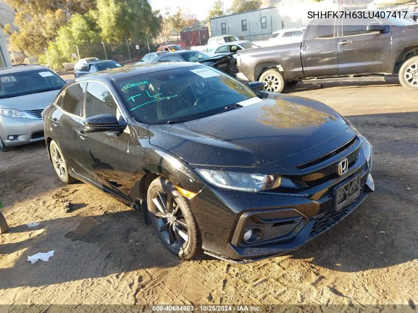 2020 Honda Civic Ex VIN: SHHFK7H63LU407417 Lot: 40684683