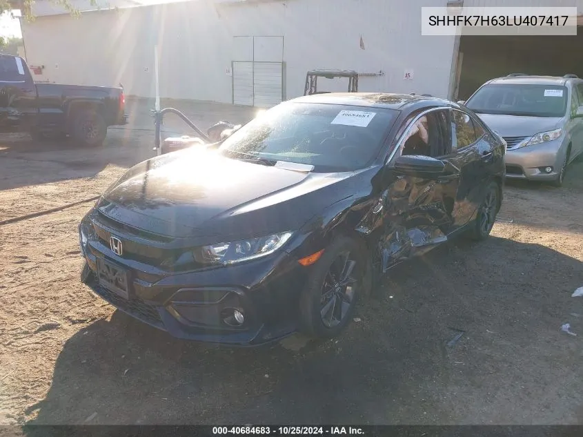 2020 Honda Civic Ex VIN: SHHFK7H63LU407417 Lot: 40684683