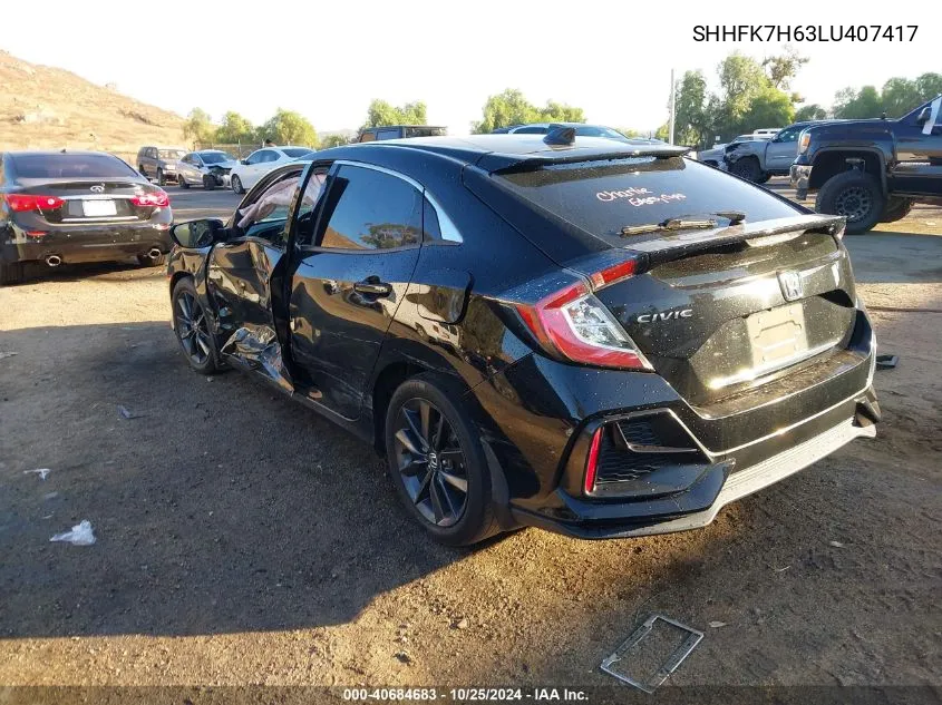 SHHFK7H63LU407417 2020 Honda Civic Ex