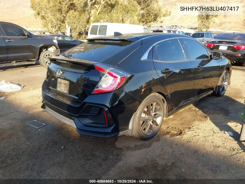 2020 Honda Civic Ex VIN: SHHFK7H63LU407417 Lot: 40684683