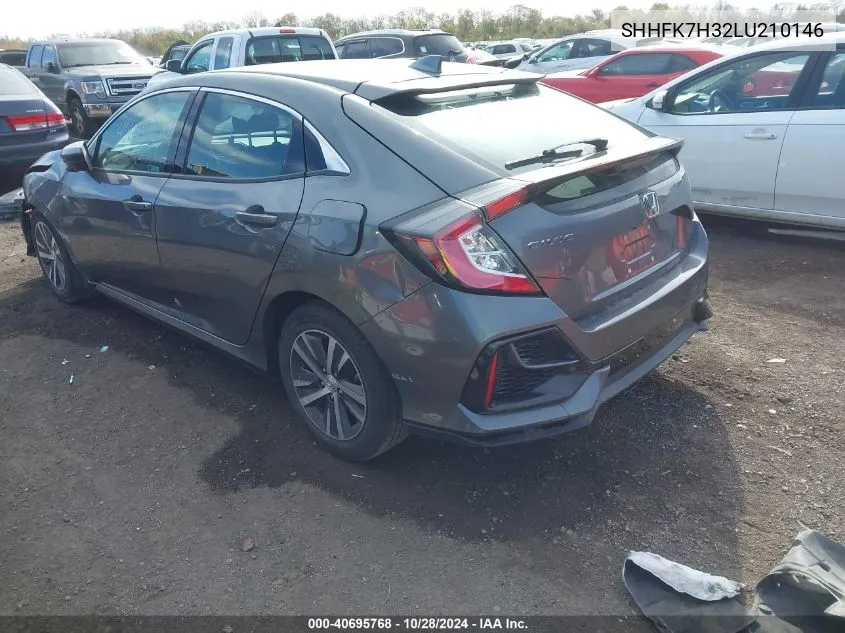 2020 Honda Civic Lx VIN: SHHFK7H32LU210146 Lot: 40695768