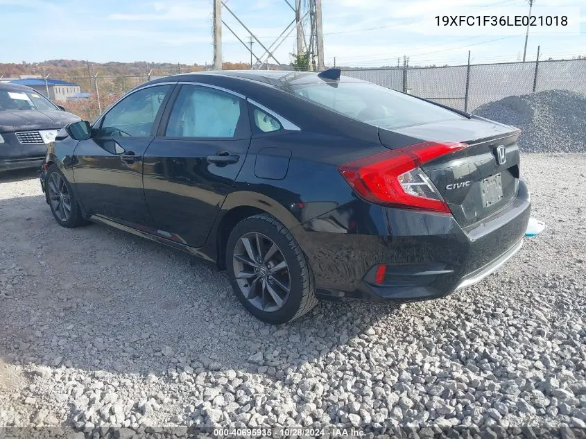 2020 Honda Civic Ex VIN: 19XFC1F36LE021018 Lot: 40695935