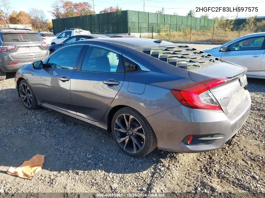 2020 Honda Civic Sport VIN: 2HGFC2F83LH597575 Lot: 40695961