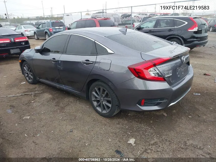 2020 Honda Civic Ex-L VIN: 19XFC1F74LE219583 Lot: 40706963