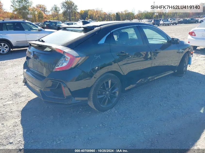 2020 Honda Civic Ex VIN: SHHFK7H62LU419140 Lot: 40708960