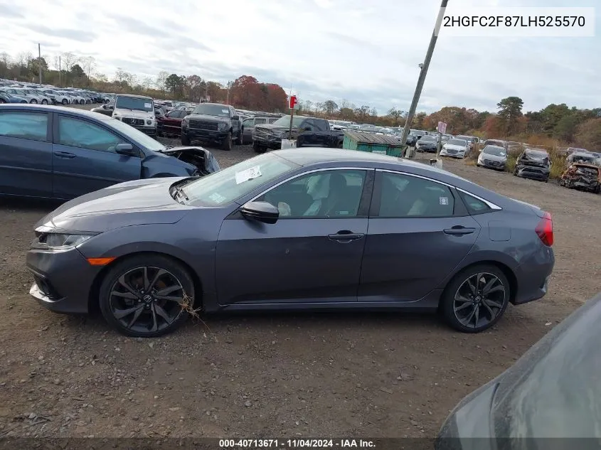 2020 Honda Civic Sport VIN: 2HGFC2F87LH525570 Lot: 40713671