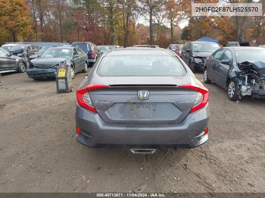 2020 Honda Civic Sport VIN: 2HGFC2F87LH525570 Lot: 40713671