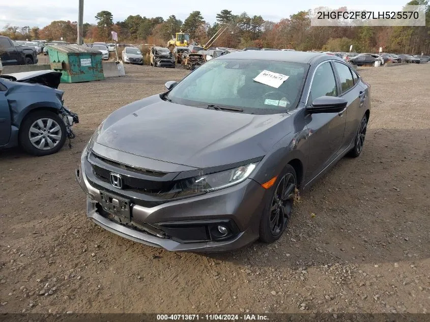 2020 Honda Civic Sport VIN: 2HGFC2F87LH525570 Lot: 40713671