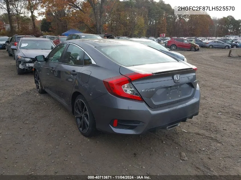 2020 Honda Civic Sport VIN: 2HGFC2F87LH525570 Lot: 40713671