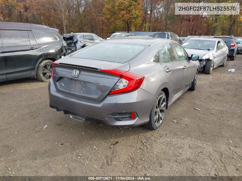 2020 Honda Civic Sport VIN: 2HGFC2F87LH525570 Lot: 40713671