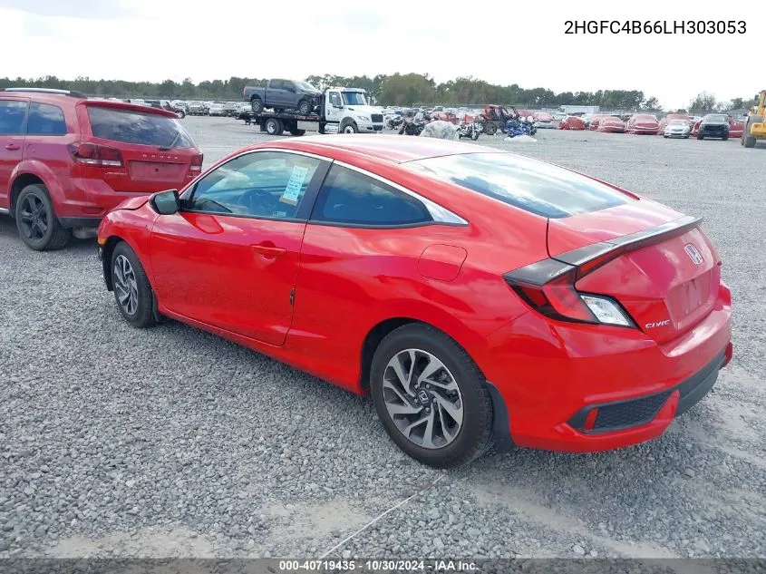 2020 Honda Civic Lx VIN: 2HGFC4B66LH303053 Lot: 40719435