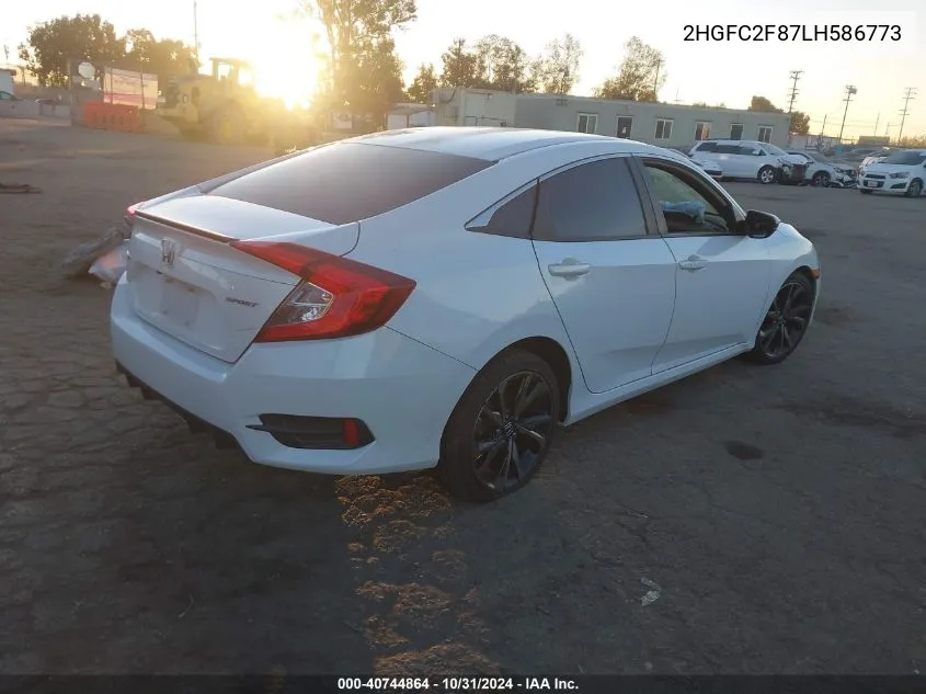 2020 Honda Civic Sport VIN: 2HGFC2F87LH586773 Lot: 40744864