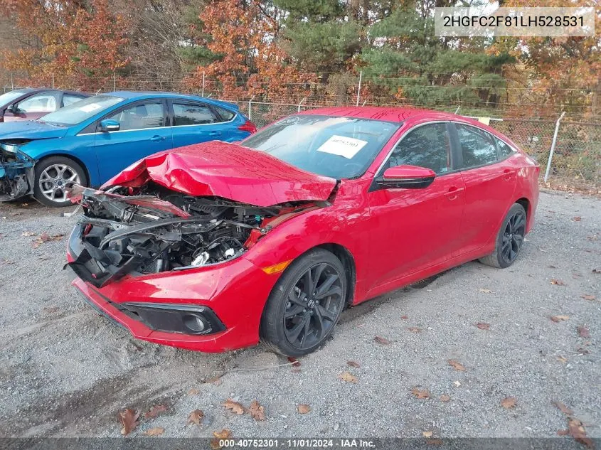 2020 Honda Civic Sport VIN: 2HGFC2F81LH528531 Lot: 40752301