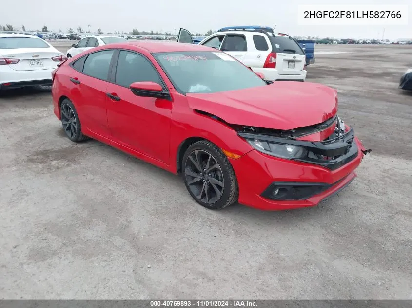 2020 Honda Civic Sport VIN: 2HGFC2F81LH582766 Lot: 40759893