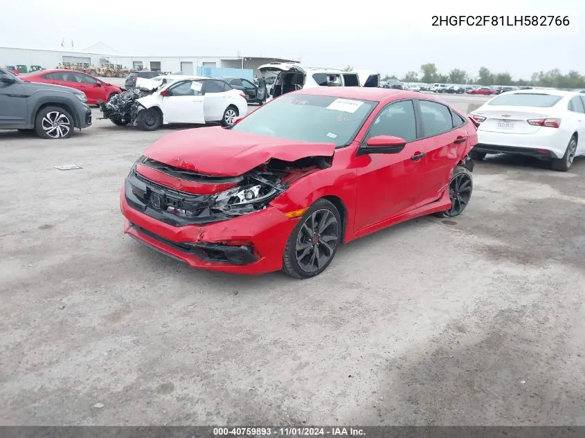 2020 Honda Civic Sport VIN: 2HGFC2F81LH582766 Lot: 40759893