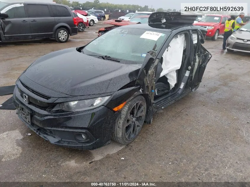 2020 Honda Civic Sport VIN: 2HGFC2F80LH592639 Lot: 40763750