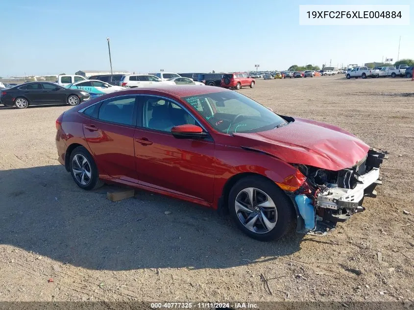 2020 Honda Civic Lx VIN: 19XFC2F6XLE004884 Lot: 40777325