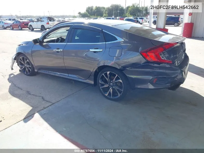 2020 Honda Civic Sport VIN: 2HGFC2F89LH542662 Lot: 40787654