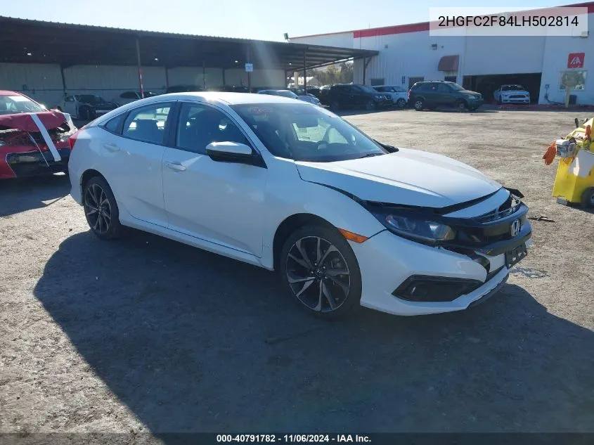 2020 Honda Civic Sport VIN: 2HGFC2F84LH502814 Lot: 40791782