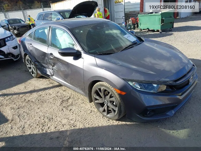 2020 Honda Civic Sport VIN: 19XFC2F80LE208160 Lot: 40792876