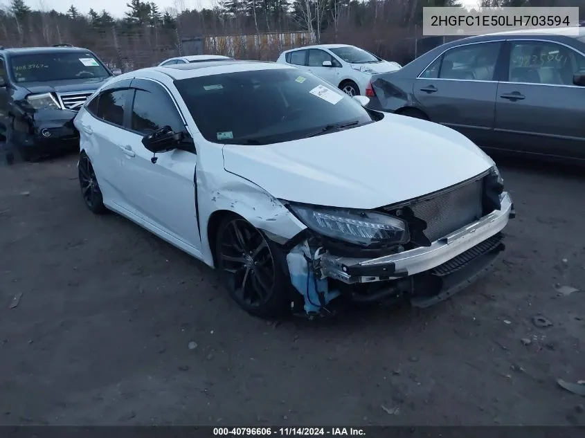 2020 Honda Civic Si Sedan VIN: 2HGFC1E50LH703594 Lot: 40796606