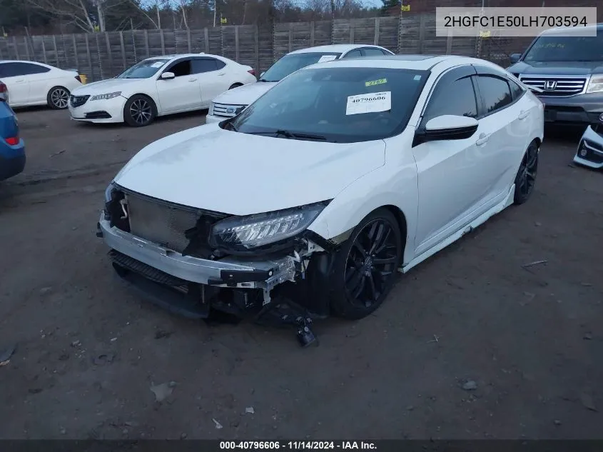 2020 Honda Civic Si Sedan VIN: 2HGFC1E50LH703594 Lot: 40796606