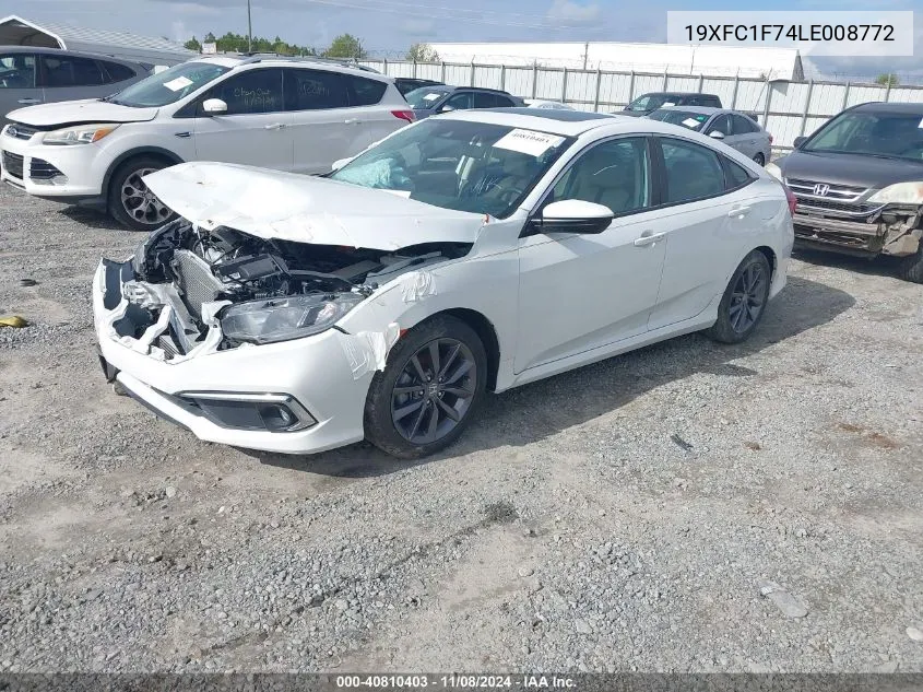 2020 Honda Civic Ex-L VIN: 19XFC1F74LE008772 Lot: 40810403