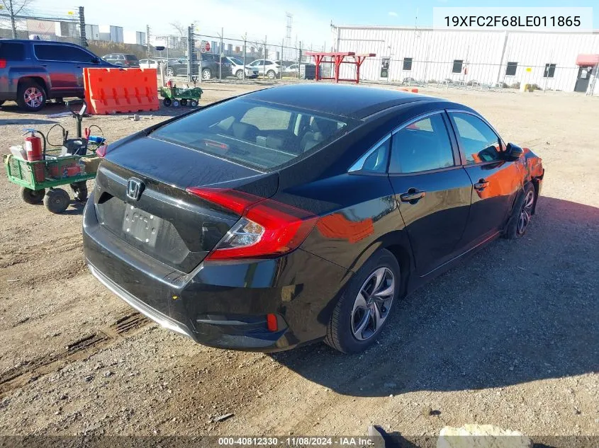 2020 Honda Civic Lx VIN: 19XFC2F68LE011865 Lot: 40812330