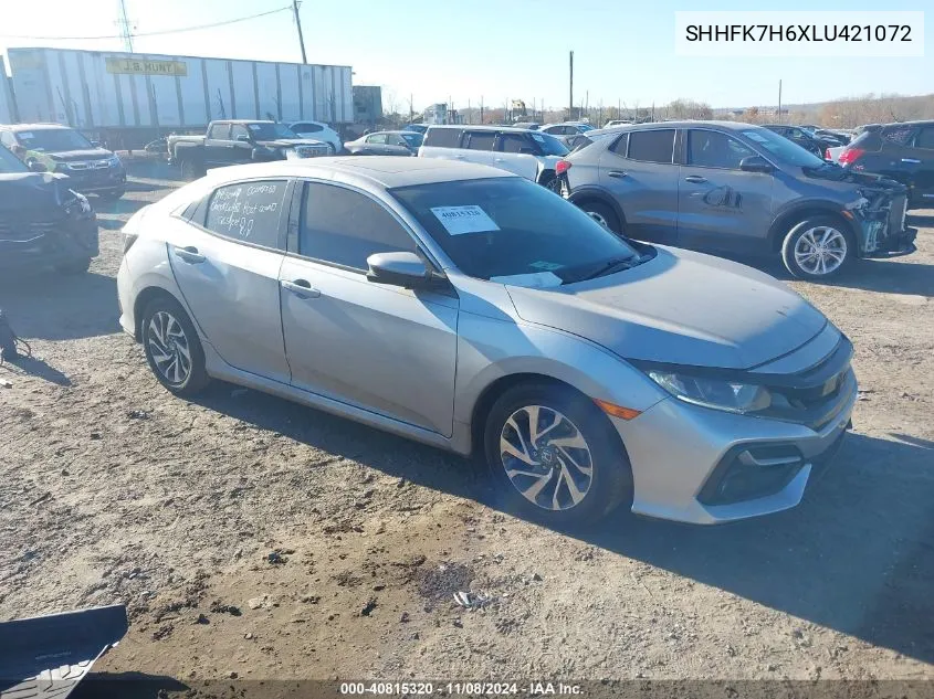 2020 Honda Civic Ex VIN: SHHFK7H6XLU421072 Lot: 40815320