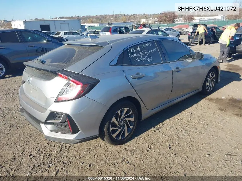 2020 Honda Civic Ex VIN: SHHFK7H6XLU421072 Lot: 40815320