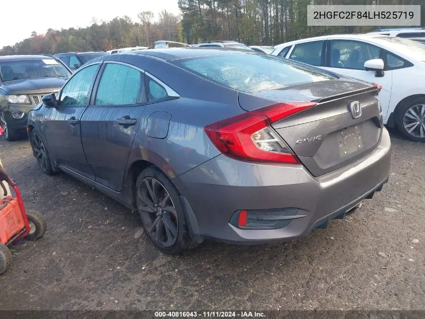 2020 Honda Civic Sport VIN: 2HGFC2F84LH525719 Lot: 40816043