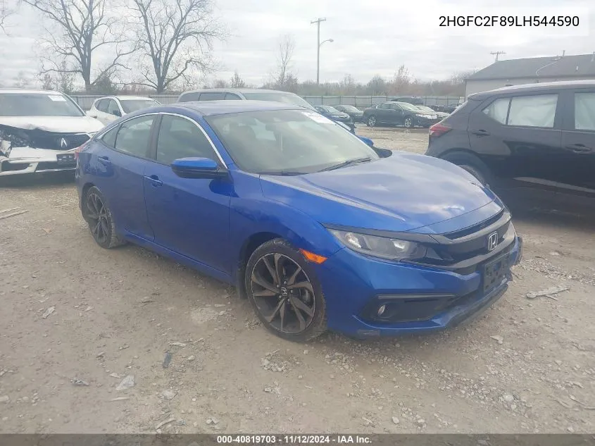 2020 Honda Civic Sport VIN: 2HGFC2F89LH544590 Lot: 40819703