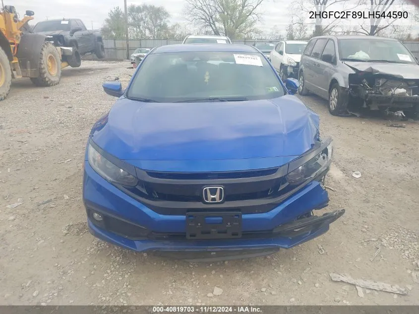 2020 Honda Civic Sport VIN: 2HGFC2F89LH544590 Lot: 40819703