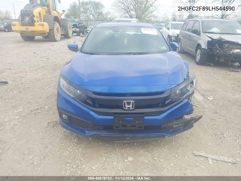 2020 Honda Civic Sport VIN: 2HGFC2F89LH544590 Lot: 40819703