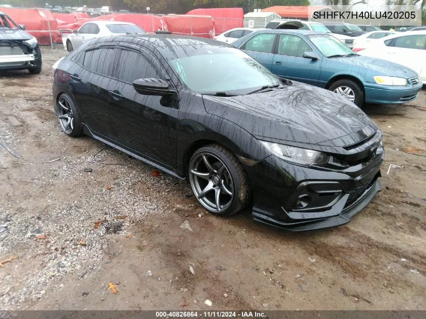 2020 Honda Civic Sport VIN: SHHFK7H40LU420205 Lot: 40826864