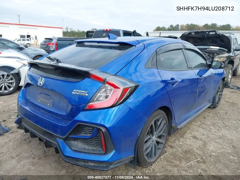 2020 Honda Civic Sport Touring VIN: SHHFK7H94LU208712 Lot: 40827077