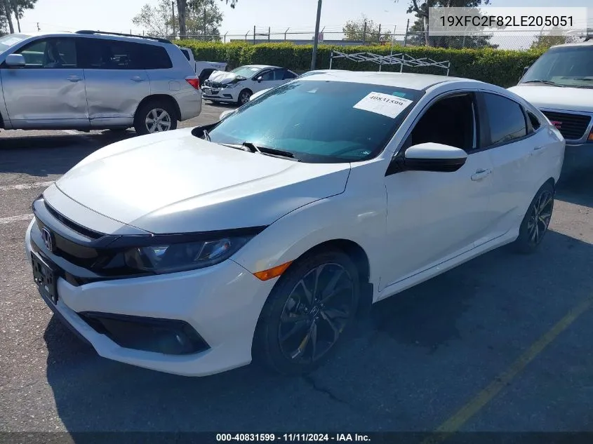 2020 Honda Civic Sport VIN: 19XFC2F82LE205051 Lot: 40831599