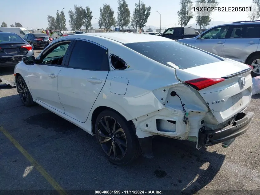 2020 Honda Civic Sport VIN: 19XFC2F82LE205051 Lot: 40831599