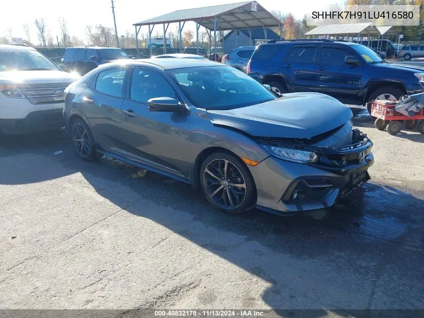 2020 Honda Civic Sport Touring VIN: SHHFK7H91LU416580 Lot: 40832178