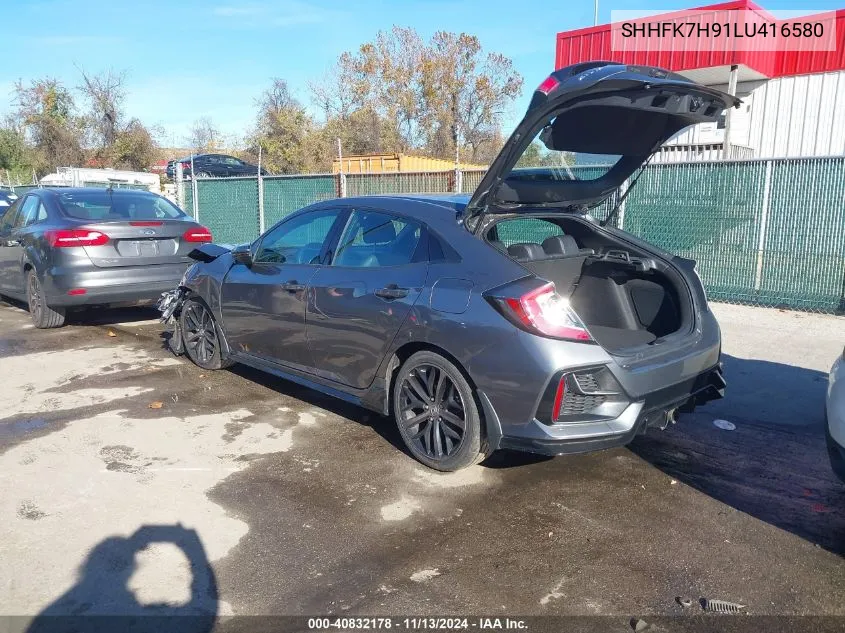 2020 Honda Civic Sport Touring VIN: SHHFK7H91LU416580 Lot: 40832178