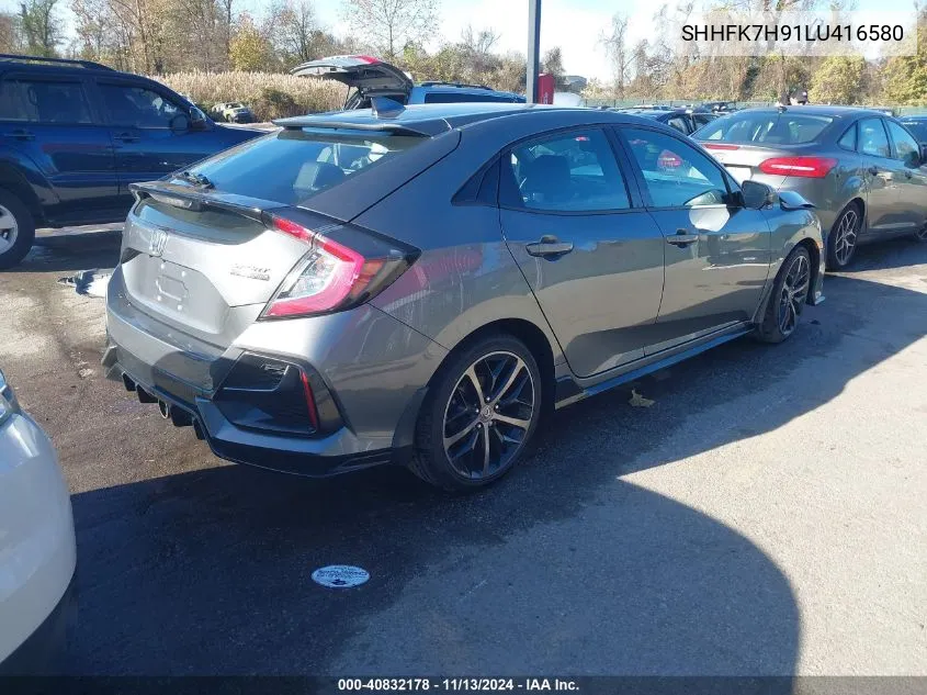 2020 Honda Civic Sport Touring VIN: SHHFK7H91LU416580 Lot: 40832178