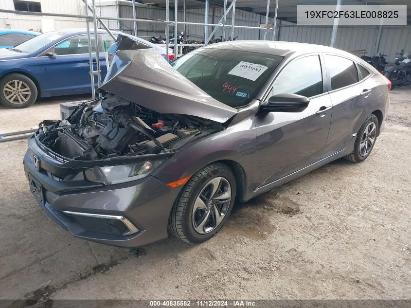 2020 Honda Civic Lx VIN: 19XFC2F63LE008825 Lot: 40835582