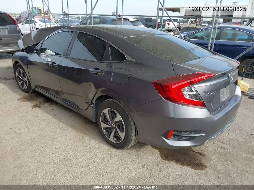 2020 Honda Civic Lx VIN: 19XFC2F63LE008825 Lot: 40835582